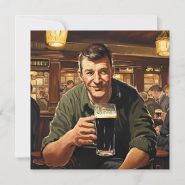 Tarjeta Festiva Beber Stout En Un Pub Dublín