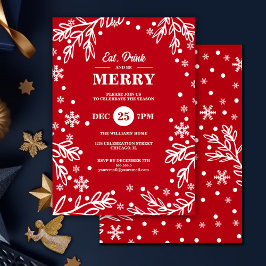 Tarjeta Festiva Bebida y fiesta de feriado de feriado