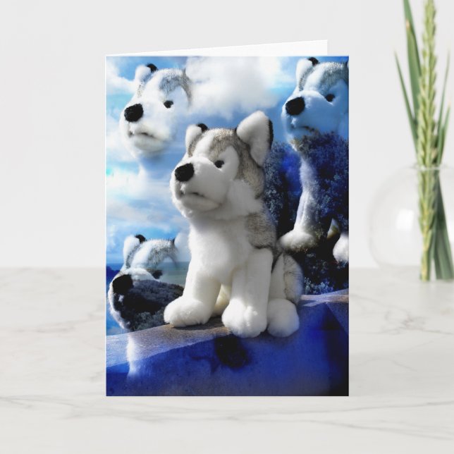 Tarjeta Festiva Bebidas espirituosas del lobo (Anverso)