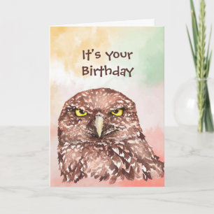 Tarjeta Festiva Bechuza de cumpleaños divertida fin del humor de a