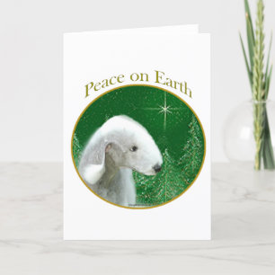 Tarjeta Festiva Bedlington Terrier Peace