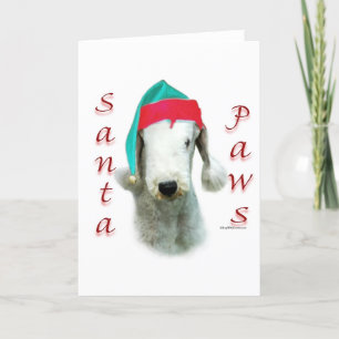 Tarjeta Festiva Bedlington Terrier Santa Paws