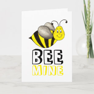 Tarjeta Festiva Bee (Be) Mine Feliz Día de San Valentín Bumblebee