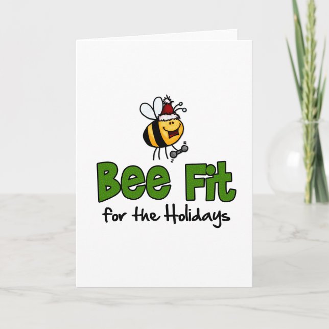 Tarjeta Festiva Bee Fit for the Holidays (Anverso)