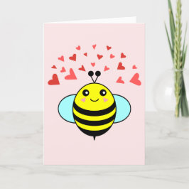 Tarjeta Festiva Bee Happy Love Heart