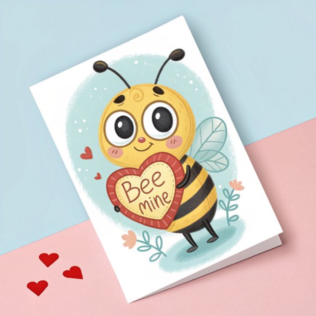 Tarjeta Festiva Bee Mine Cute Bee Día de San Valentín (Subido por el creador)
