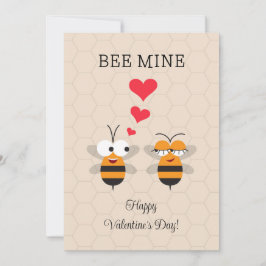 Tarjeta Festiva Bee Mine Honeybee Cute El día de San Valentín
