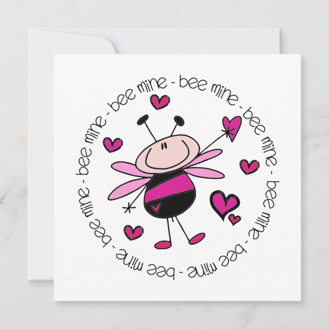 Tarjeta Festiva Bee Mine Valentine (Anverso)