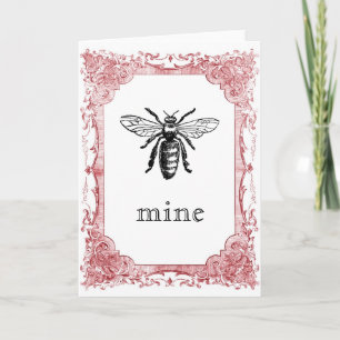 Tarjeta Festiva Bee Mine Vintage Valentine