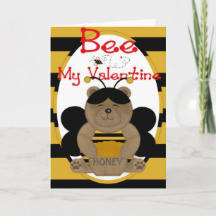 Tarjeta Festiva Bee My Valentine Honey Bee Boy Greaming Card d1
