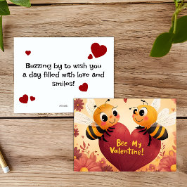 Tarjeta Festiva Bee My Valentine Kid Friendly Card