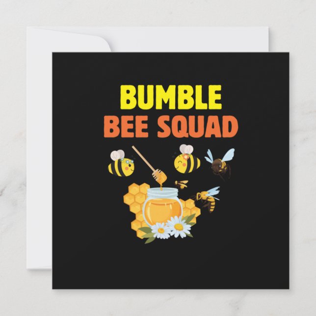 Tarjeta Festiva Beekeeper Art Bumble Bee Squad 2 (Anverso)