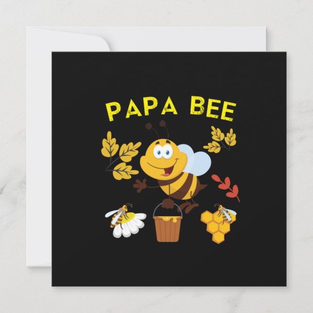 Tarjeta Festiva Beekeeper Art Papa Bee (Anverso)