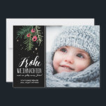 Tarjeta Festiva Beeren de memoria el | Frohe Weihnachten<br><div class="desc">Mit Zeichnung del diseño de los modernes de Weihnachtskarte</div>