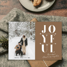 Tarjeta Festiva Beige alegre primer perro de pareja moderna de Nav