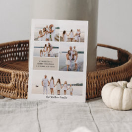 Tarjeta Festiva Beige Modern Neutral 5 Fotografía Elegante