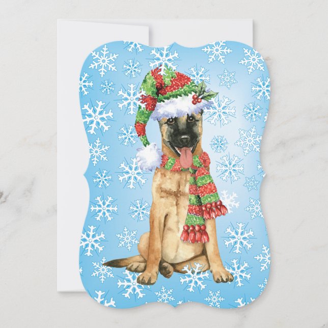 Tarjeta Festiva Belga feliz Malinois de Howlidays (Anverso)