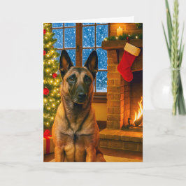 Tarjeta Festiva Belgian Malinois Holiday Card