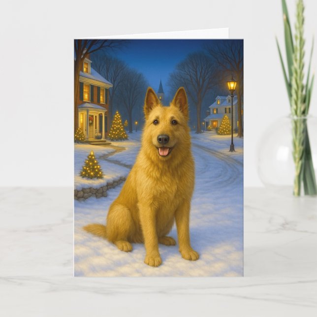 Tarjeta Festiva Belgian Shepherd Laekenois Holiday Card (Anverso)