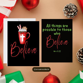 Tarjeta Festiva Believe in Christ Scripture Christmas Card
