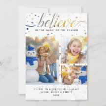 BELIEVE Photo Card con tipografía de color