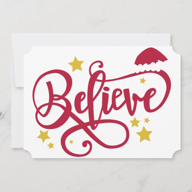 Tarjeta Festiva Believe santa hat (Anverso)