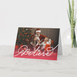 Tarjeta Festiva Believe Star Calligraphy Religious Christmas Photo