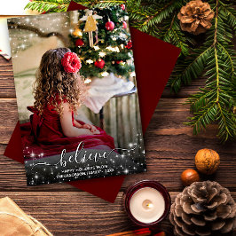 Tarjeta Festiva Belige - Estrellas de espuma Foto Navidades rojos