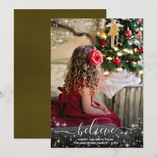 Tarjeta Festiva Belige - Navidades de oro con estrellas de destell