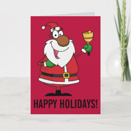 Tarjeta Festiva Bell Ringing Black Santa Claus