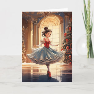 Tarjeta Festiva Bella Bailarina de Invierno del Cascanueces Navida