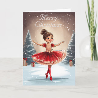 Tarjeta Festiva Bella Bailarina de Invierno del Cascanueces Navida