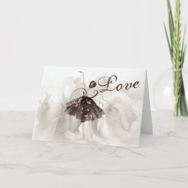 Tarjeta Festiva Bella Ballerina, El día de San Valentín de Rosas B (Anverso)