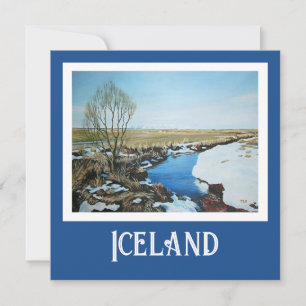 Tarjeta Festiva Bella escena paisajística de realismo en Islandia 