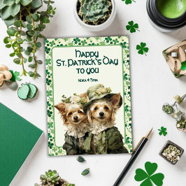 Tarjeta Festiva Belles irlandeses: Dúo Perro de St. Pat