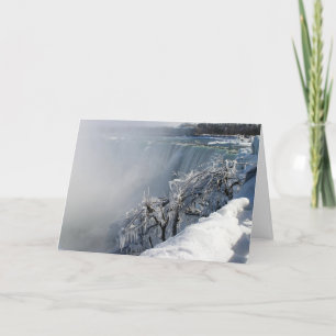 Tarjeta Festiva Belleza de invierno: Cataratas del Niágara con ver