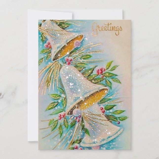 Tarjeta Festiva Bellezas navideñas vintage (Anverso)