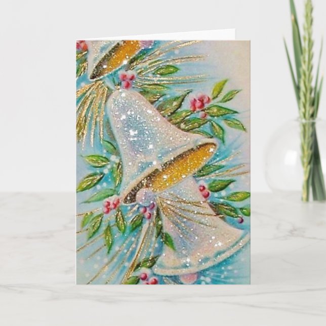 Tarjeta Festiva Bellezas navideñas vintage (Anverso)