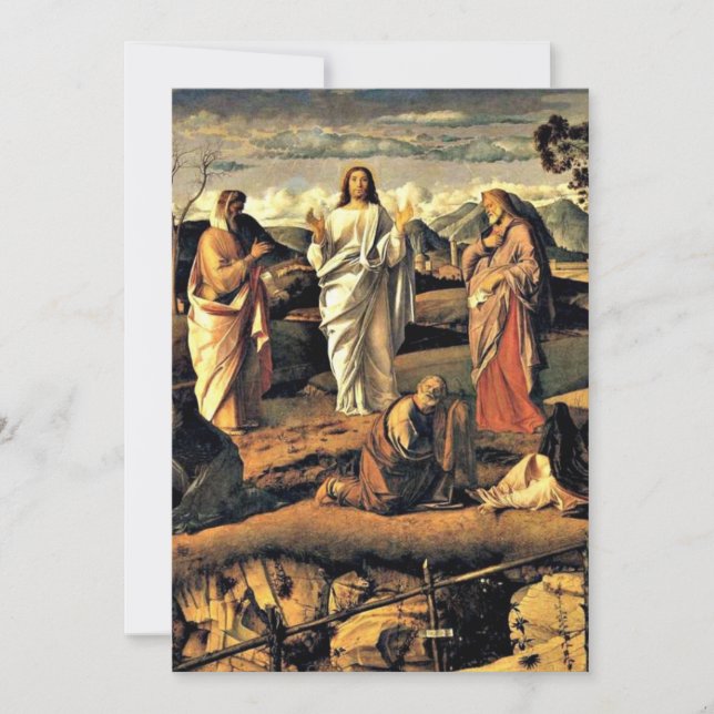 Tarjeta Festiva Bellini: Transfiguración de Cristo (Anverso)