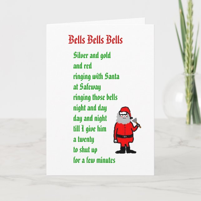 Tarjeta Festiva Bells Bells Bells Bells (Anverso)