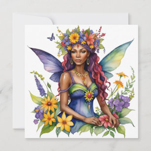 Tarjeta Festiva Beltane Summer Hada Floral Wicca Sabbat