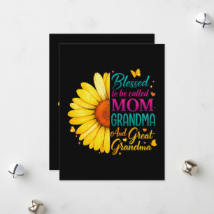 Tarjeta Festiva Bendecida por ser llamada mamá abuela genial