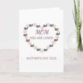 Tarjeta Festiva Bendición de Corazón de Peonía para Mamá