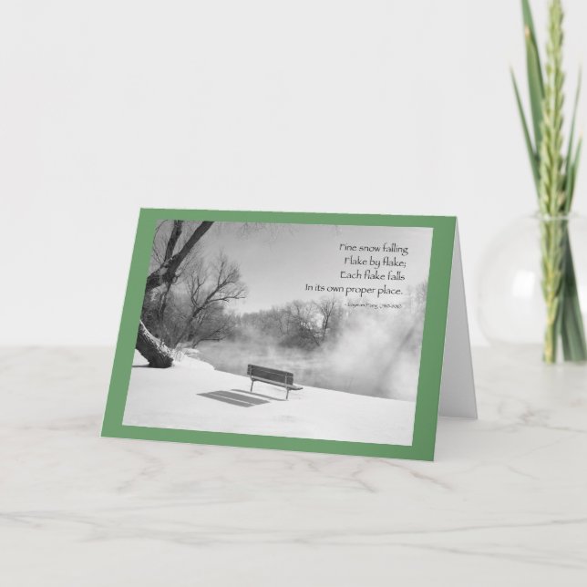 Tarjeta Festiva Bendición de nieve en silencio (Anverso)