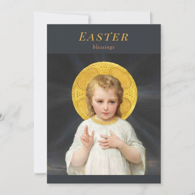 Tarjeta Festiva Bendición infantil de Jesucristo de Pascua CC1213  (Anverso)