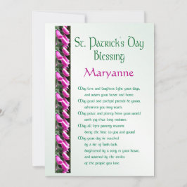 Tarjeta Festiva Bendición irlandesa del día de San Patricio para u
