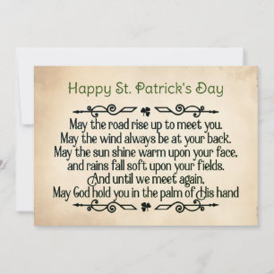 Tarjeta Festiva Bendición irlandesa por el Día de San Patricio
