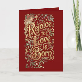 Tarjeta Festiva Bendición Navideña Vintage – El Amor Ha Nacido