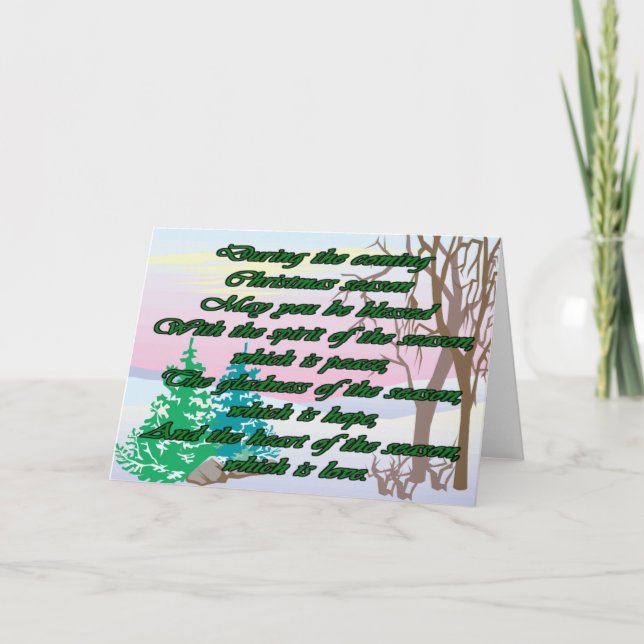 Tarjeta Festiva Bendición para los Navidades irlandeses (Anverso)