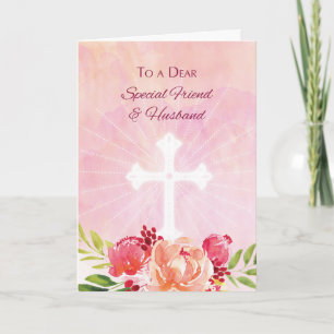 Tarjeta Festiva Bendición religiosa especial de Pascua del amigo y